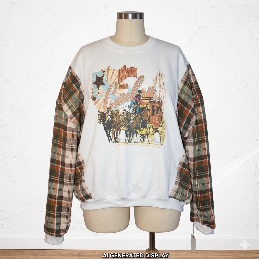 🛑SOLD🛑  ONE OF A KIND "Save A Horse Ride A Cowboy" Soft Sweatshirt And Flannel